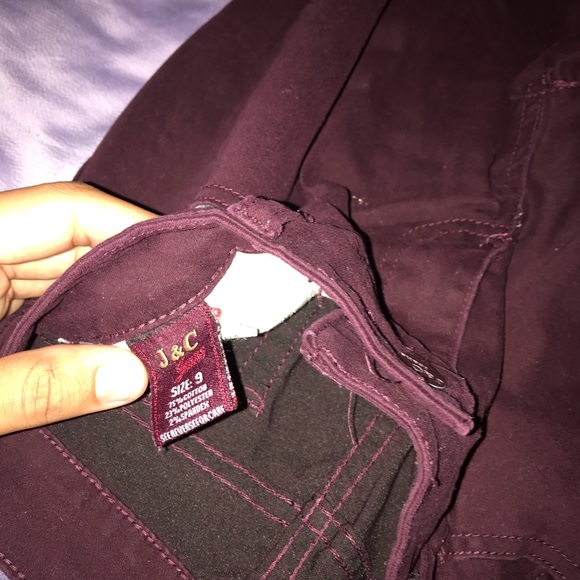 Maroon Dark Red Skinny Jeans - Picture 2 of 3